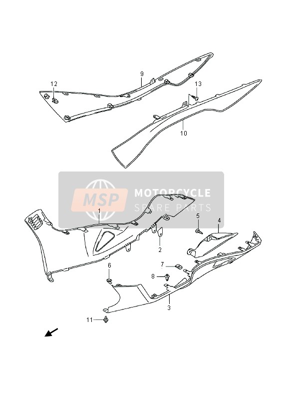 Suzuki AN400(A)(ZA) BURGMAN 2014 BEINSCHUTZ SEITE (AN400 E19) für ein 2014 Suzuki AN400(A)(ZA) BURGMAN